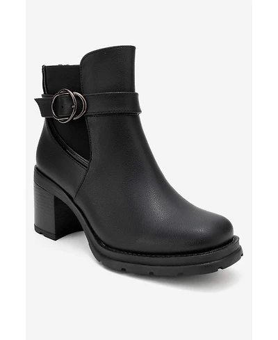 Prologue Shoes Women's Heile Buckle Block Heel Boot
