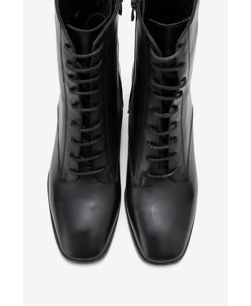 Forever & Always Shoes Women's Sudy Leather Lace Up Boot