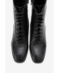 Forever & Always Shoes Women's Sudy Leather Lace Up Boot