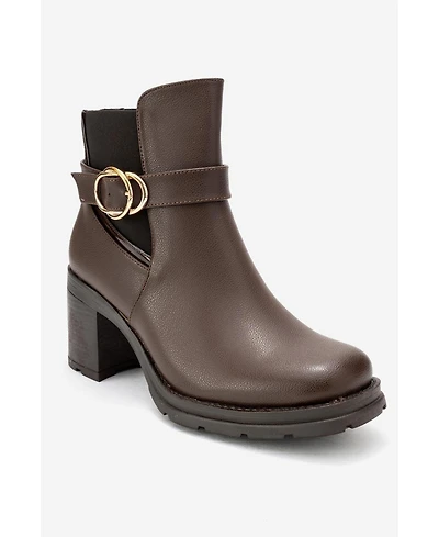 Prologue Shoes Women's Heile Buckle Block Heel Boot