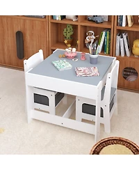 Streamdale Furniture Kids 3-in-1 Activity Table & Chair Set with Storage