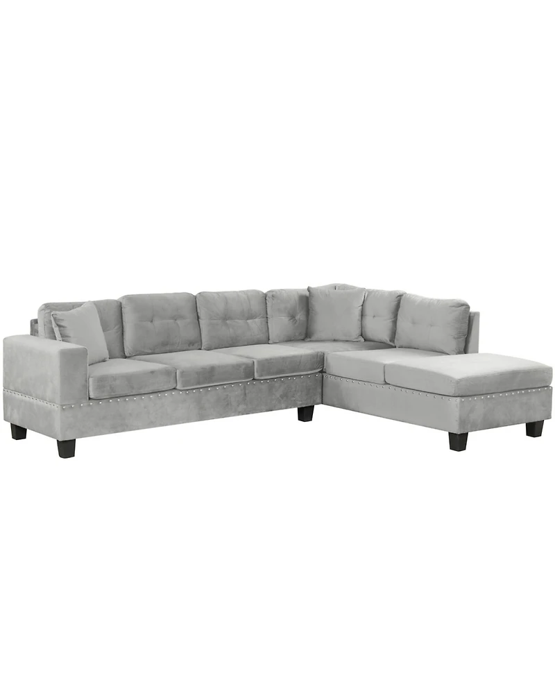 Streamdale Furniture Modern Sectional Sofa with Storage Ottoman Set