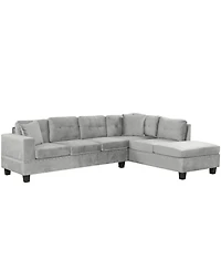 Streamdale Furniture Modern Sectional Sofa with Storage Ottoman Set