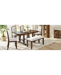 Streamdale Furniture Extendable Wood Dining Set with 4 Chairs & Bench