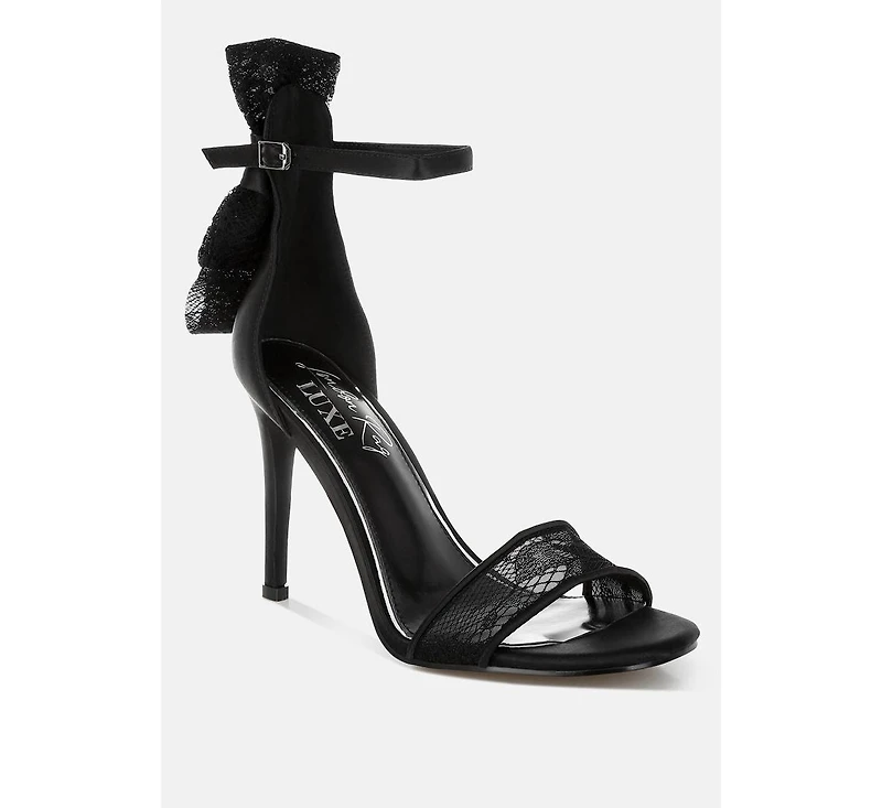 Delancy Bow Detail Lace Stiletto Sandals Women
