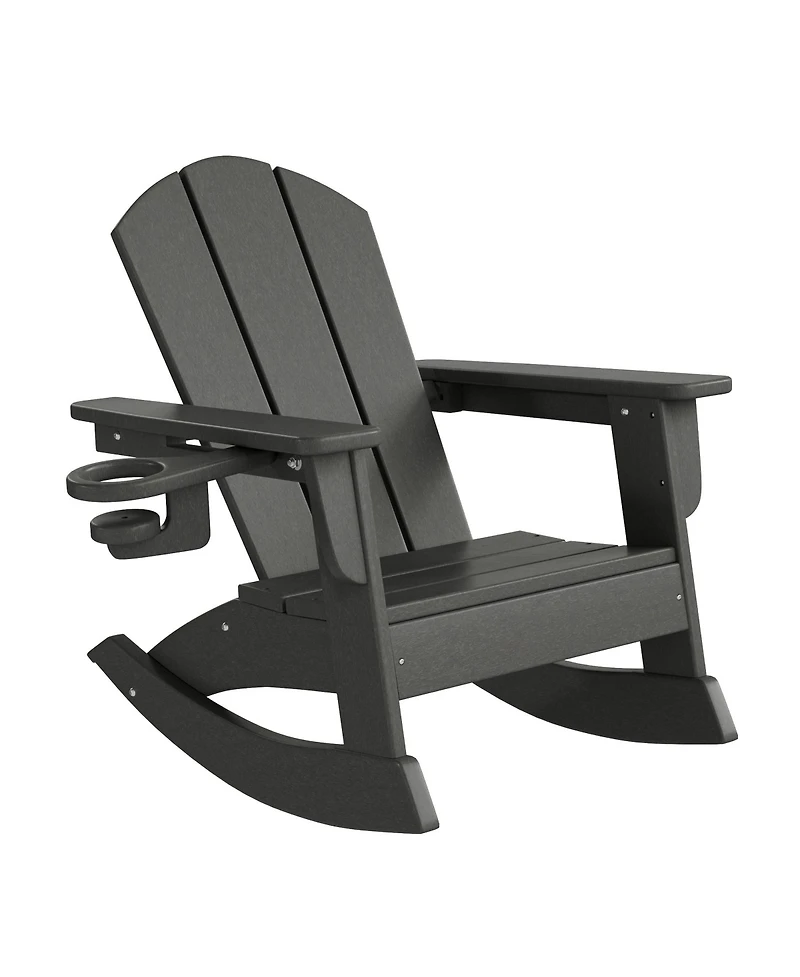 WestinTrends Outdoor Hdpe Plastic Preschool Toddler Classic Adirondack Rocking Chairs