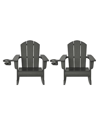 WestinTrends Outdoor Hdpe Plastic Preschool Toddler Classic Adirondack Rocking Chairs
