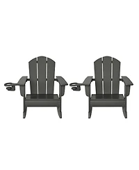 WestinTrends Outdoor Hdpe Plastic Preschool Toddler Classic Adirondack Rocking Chairs