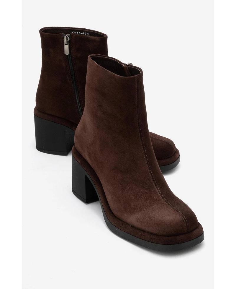 Forever & Always Women's Shoes Junae Leather Block Heel Boot (Women)