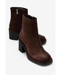 Forever & Always Women's Shoes Junae Leather Block Heel Boot (Women)