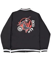 Miles Morales Big Boys Spider-Man Zip-Up Lightweight Graphic Print Superheroes Varsity Bomber Jacket