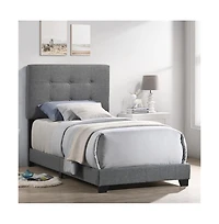 Intercon Addyson Twin Uph Bed in Addyson Gunmetal Fabric