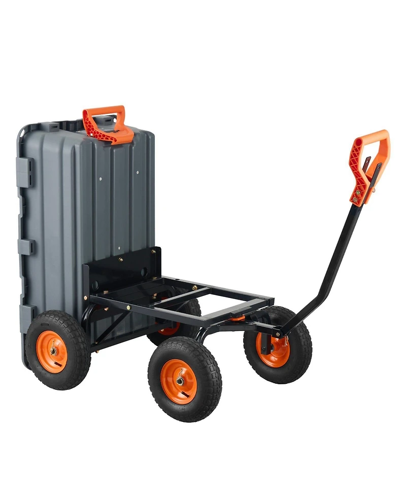 Sugift Large Capacity Dump Cart with 1200 lbs Rating & 13-inch Wheels
