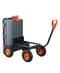 Sugift Large Capacity Dump Cart with 1200 lbs Rating & 13-inch Wheels