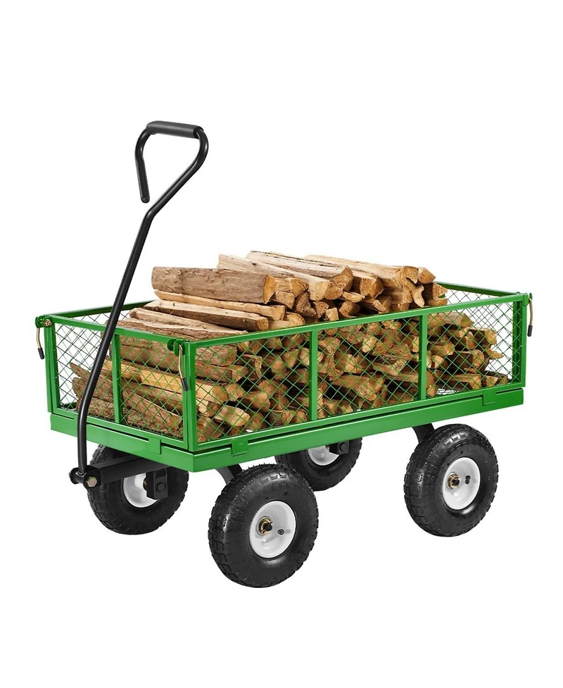 Sugfit Heavy-Duty Utility Wagon with Removable Sides & 180° Handle