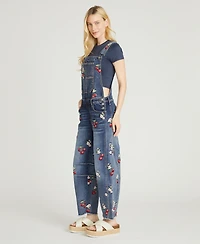 Driftwood Women's Barbara Barrel Cherry Print Overall Jeans
