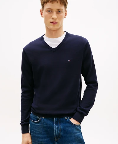 Tommy Hilfiger Men's Essential Solid V-Neck Sweater