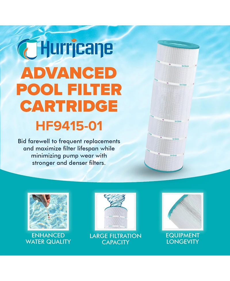 Hurricane HF9415-01 Advanced Pool and Spa Filter Cartridge Replacement, White