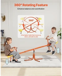 Sugift Kids Seesaw with 4-Prong Base & 360° Swivel Motion