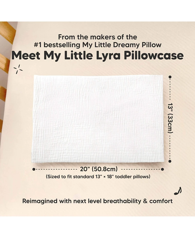 KeaBabies Toddler Lyra Organic Cotton Muslin Pillowcase, 13x18