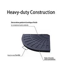 Yescom 2pcs 26.5 lbs Fan Shaped Base Stand Holder Weight For Outdoor Patio Umbrella