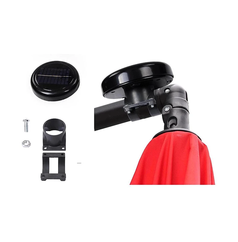 Yescom 40 Led Solar String Light Cool White for 9ft 8-Rib Outdoor Patio Offset Aluminum Umbrella