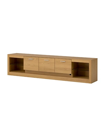 sumyeg 78" Modern Tv Stand for 90" TVs, Entertainment Center with 6 Cabinets & 2 Open Shelves