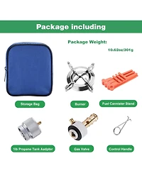 Aofar Portable Camping Stove Burner, Backpacking Stove with 1LB Propane Tank Adapter, Fuel Can Canister Stand and Carry Case, Portable Camping Burner