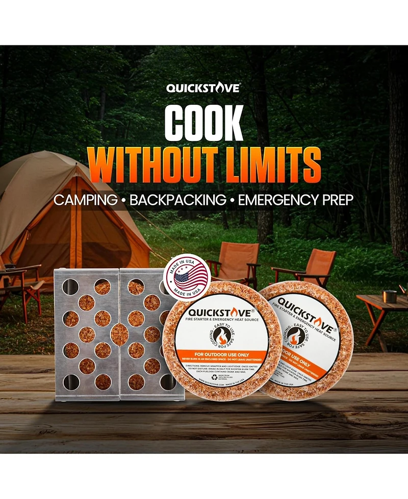 Aofar Portable Stove with 2 Fire Starters, Lightweight Stainless Steel Wood Burning Stove