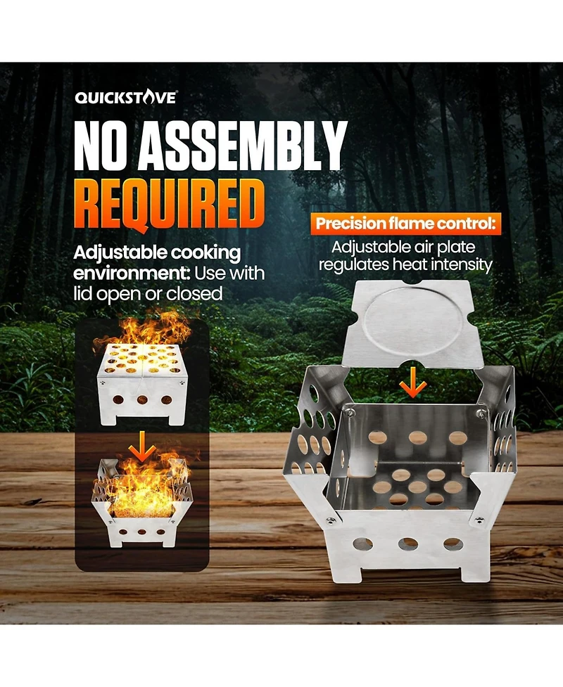 Aofar Portable Stove Kit with Camping Pot & 2 Fire Starters, Lightweight Stainless Steel Wood Burning Stove