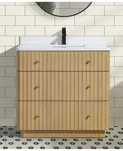 Ari Bath, La Jolla 36", Freestanding, Oak Finish