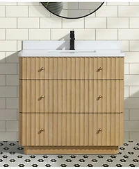 Ari Bath, La Jolla 36", Freestanding, Oak Finish