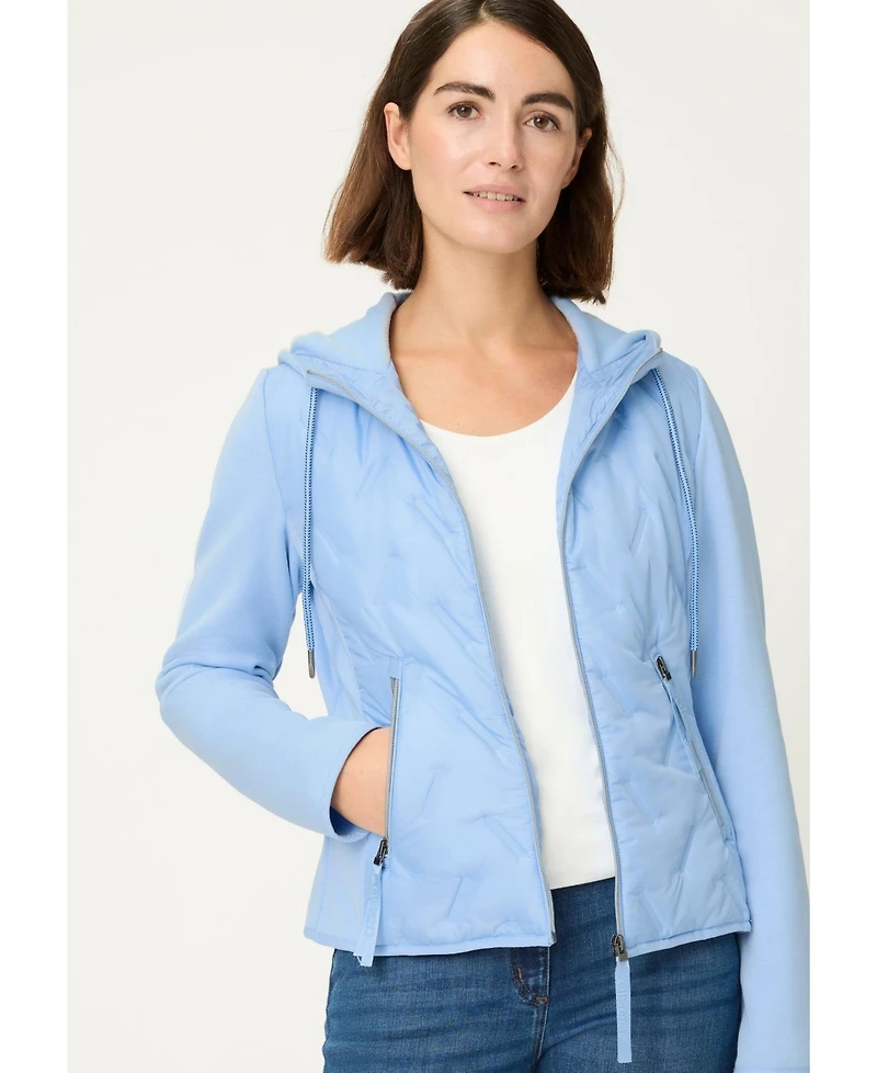 Olsen Women's Mixed Media Jacket with Hood