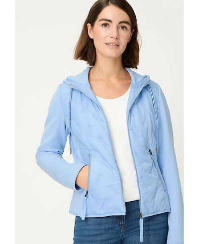 Olsen Women's Mixed Media Jacket with Hood