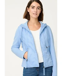 Olsen Women's Mixed Media Jacket with Hood