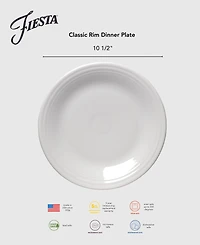 Fiesta Americana Classic Rim Dinner Plates, Set of 4, Service For 4