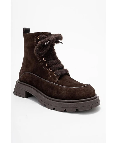 Forever & Always Shoes Mina Leather Combat Boot (Women)