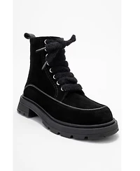 Forever & Always Shoes Mina Leather Combat Boot (Women)