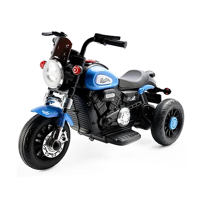 Bruce & Shark Dual 6V Kids Ride-On Motorcycle, 3-Wheel Toy with Forward/Reverse Sounds for Ages 1-5
