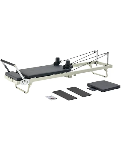 Sugift Foldable Pilates Reformer Home Gym Workout Machine with Dual Resistance 400 Lb