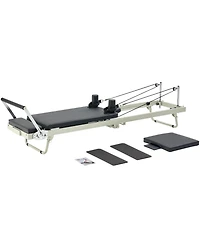 Sugift Foldable Pilates Reformer Home Gym Workout Machine with Dual Resistance 400 Lb