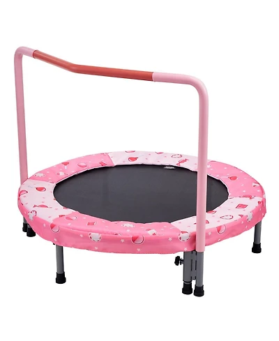 Sugift 36" Kids Trampoline Foldable Indoor Outdoor Mini Trampoline with Handle Red