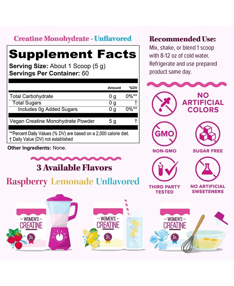 Vitauthority Women s Creatine Unflavored, 60 Servings