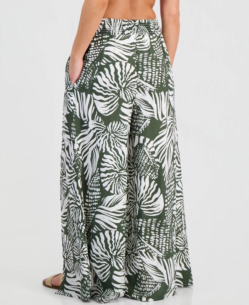 Dotti Women's Smocked-Waist Cover-Up Pants