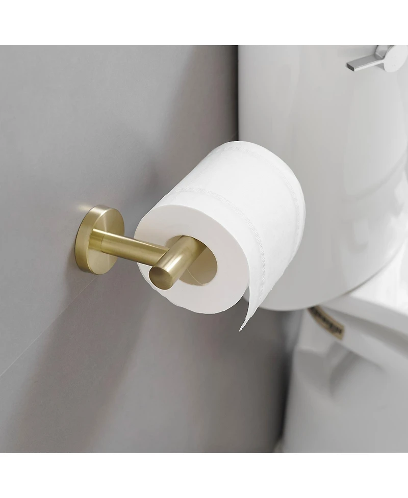 Greenspring 5-Piece Bath Hardware with Towel Bar rack Hook Toilet Paper Holder and Ring Set