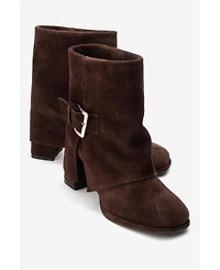 Forever & Always Shoes Women's Lore Leather Block Heel Boot