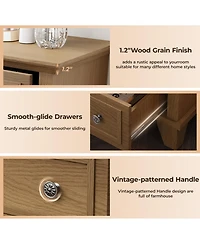 Gaomon Brown 5 Drawer Dresser for Bedroom