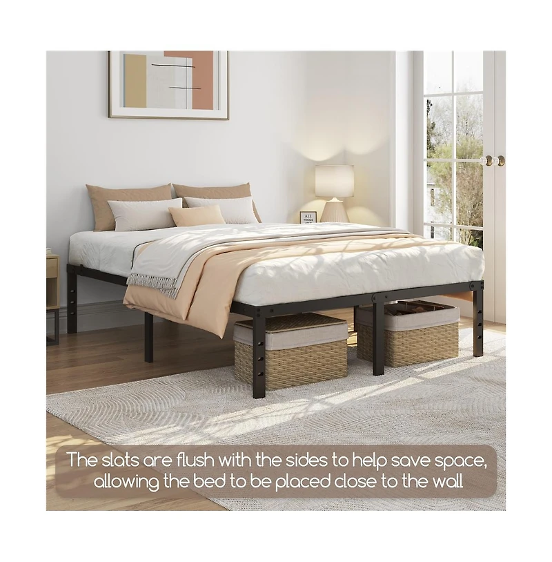 Yaheetech Metal Platform Bed Frame with Heavy Duty Steel Slat Support / Non-slip Mattress Foundation / No Box Spring Needed