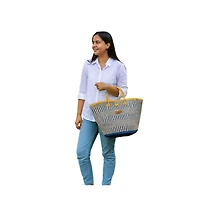 Ripples of Nourishment Handmade Sisal Straw Basket Tote Bag