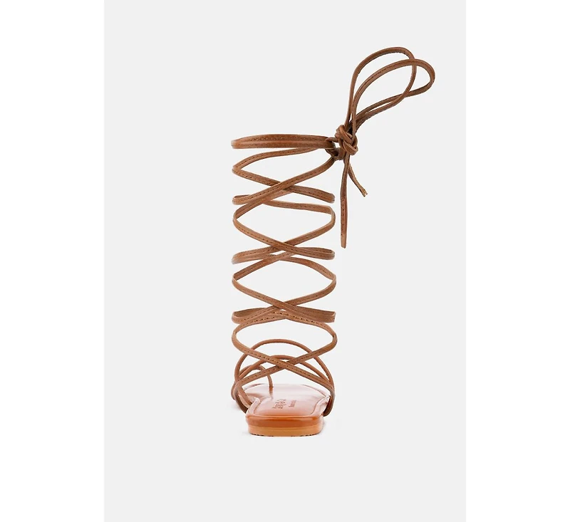 Amatha Womens Essential Toe Ring Summer Leather Flats